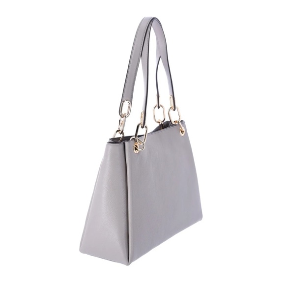 Michael Kors Trisha Large Triple Gusset Compartment Shoulder Bag Pearl Grey - Picture 5 of 7